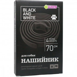   Vitomax Ошейник инсектоакарицидный Black and White от блох и клещей для собак 70 см (40070-1) (4820150201432