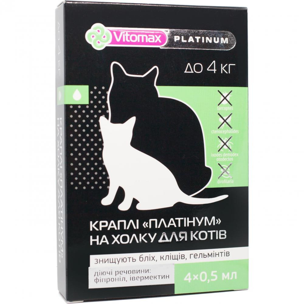 Vitomax Капли на холку Platinum для мелких пород собак до 4 кг (500200) (4820150201081) - зображення 1