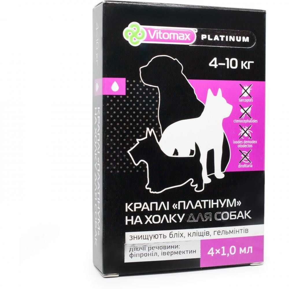 Vitomax Капли на холку Platinum для средних пород собак 4-10 кг (500201) (4820150201098) - зображення 1