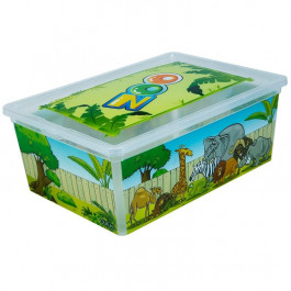   Qutu Коробка  Light Box Zoo, з кришкою, 10 л, 14х26х37 см, різнокольорова (LIGHT BOX с/к ZOO 10л.) (86900