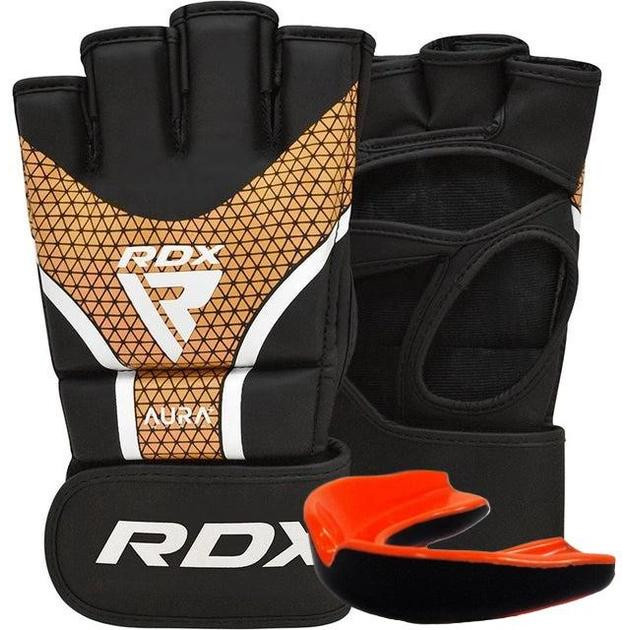 RDX Рукавички для MMA Aura Plus T-17, M Black Golden (GGR-T17BGL-M+) - зображення 1