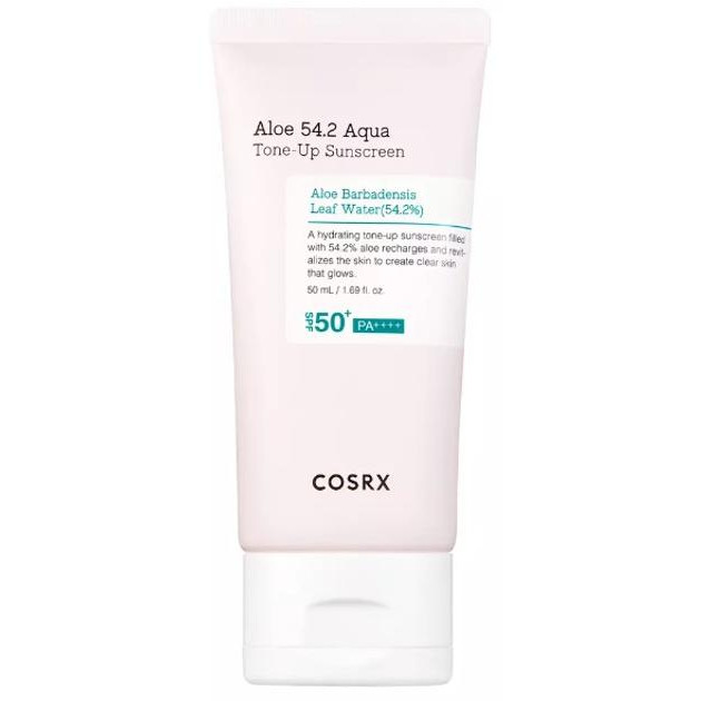 COSRX - Зволожувальний сонцезахисний крем - Aloe 54.2 Aqua Tone-Up Sunscreen SPF50+/PA++++ - 50ml - зображення 1