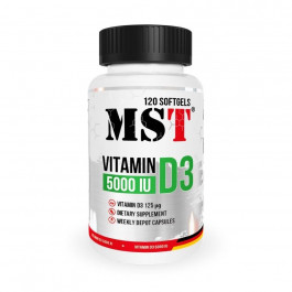   MST Nutrition Vitamin D3 5000 IU, 120 капсул