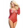  Боді Star Night Sexy Fishnet Rhinestone Bodyusit, червоне (2000994099576) - зображення 1