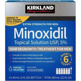   Kirkland Средство для роста волос Minoxidil  Hair Regrowth Treatment 5% 6 x 60 мл