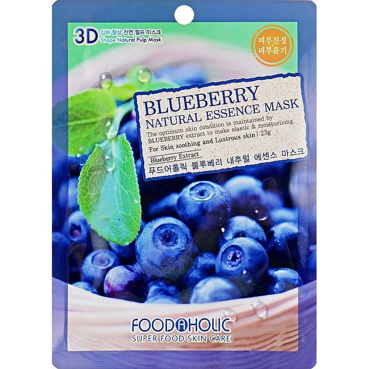 Food a Holic Маска тканевая  Natural Essence Mask Blueberry Экстракт Черники 23 г (8809348600734) - зображення 1