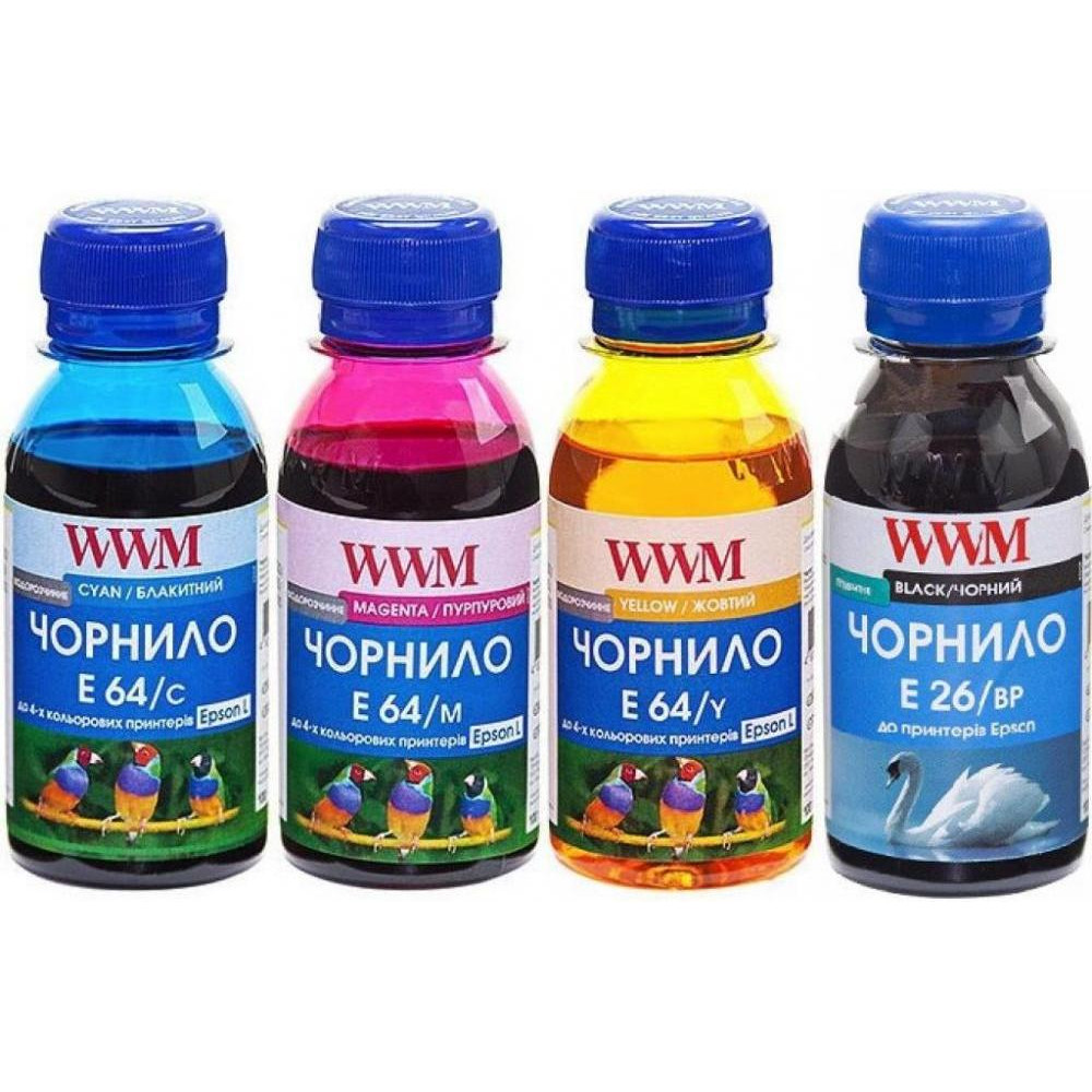 WWM Комплект чернил Epson L605/L4150/L1455 BP/C/M/Y 4x100г (E26/64SET4-2) - зображення 1