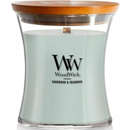   WoodWick Ароматична свічка з нотами шавлії, океану та кедра  Medium Sagewood & Seagrass 275 г (1728613E)