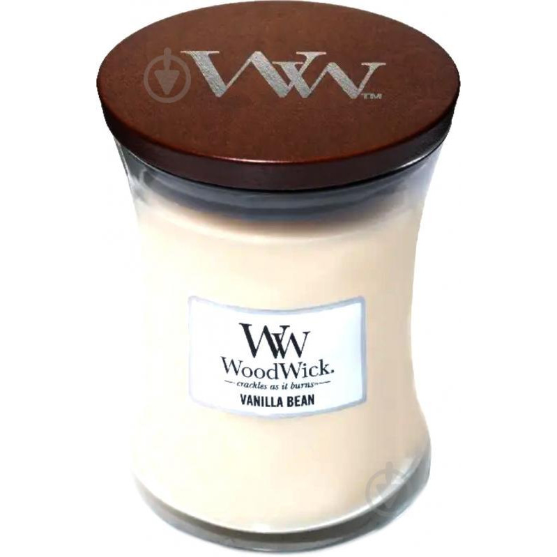 WoodWick Свеча ароматическая  medium vanilla bean 275г (5038581057835) - зображення 1