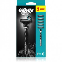   Gillette Mach3 Charcoal бритва + запасні леза 5 кс