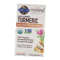   Garden of Life Сверхсильная Куркума, Противовоспалительный эффект, Mykind Organics Turmeric Extra Strength, Garden 