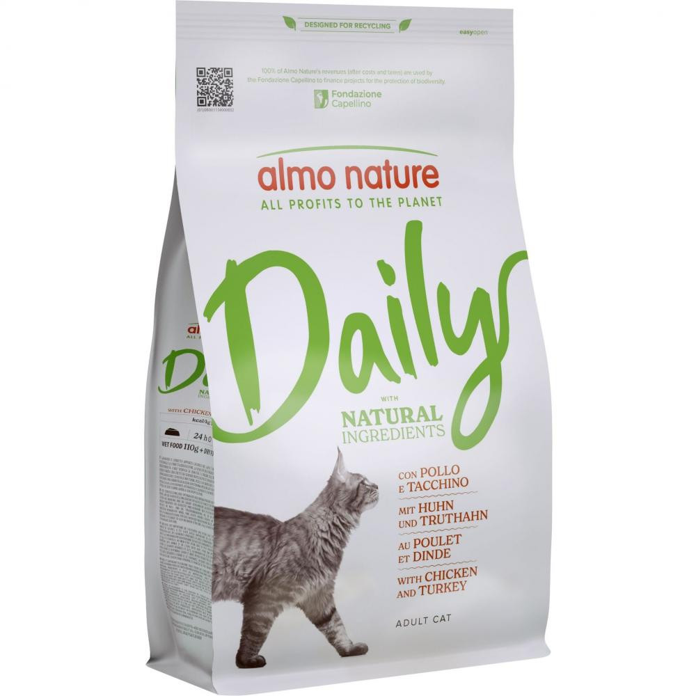 Almo Nature Daily Cat з куркою і індичкою 1,2 кг (8001154000832) - зображення 1