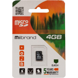   Mibrand 4 GB microSDHC Class 4 MICDC4/4GB