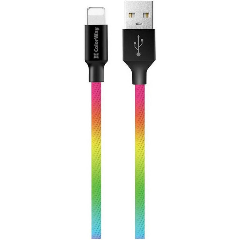 ColorWay USB/Apple Lightning Multicolor 1m (CW-CBUL016-MC) - зображення 1