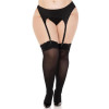 Leg Avenue Панчохи Leg Avenue Lace Top Opaque Thigh Highs, чорні (714718570419) - зображення 1