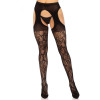 Leg Avenue Колготки Leg Avenue Eyelet Lace Suspender Hose, чорні (714718570150) - зображення 1