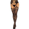 Leg Avenue Колготки Leg Avenue French Rose Backseam Garter Belt Stockings, чорні (714718570167) - зображення 1