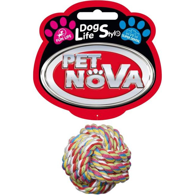 Pet Nova Іграшка для собак  Куля з бавовняної нитки 5 см (ROPE-BALL-5CM) - зображення 1