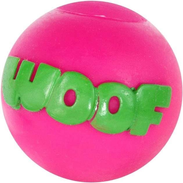 Pet Nova Іграшка для собак  М'ячик з написом Woof 8 см Рожевий (VIN-BALL-WO) - зображення 1