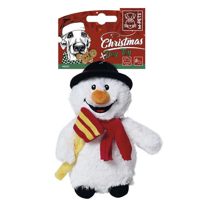 M-Pets (М-Петс) Christmas Dog Toy Holly - Іграшка з пищалкою Сніговик для собак 20х10х7 см (961132) - зображення 1