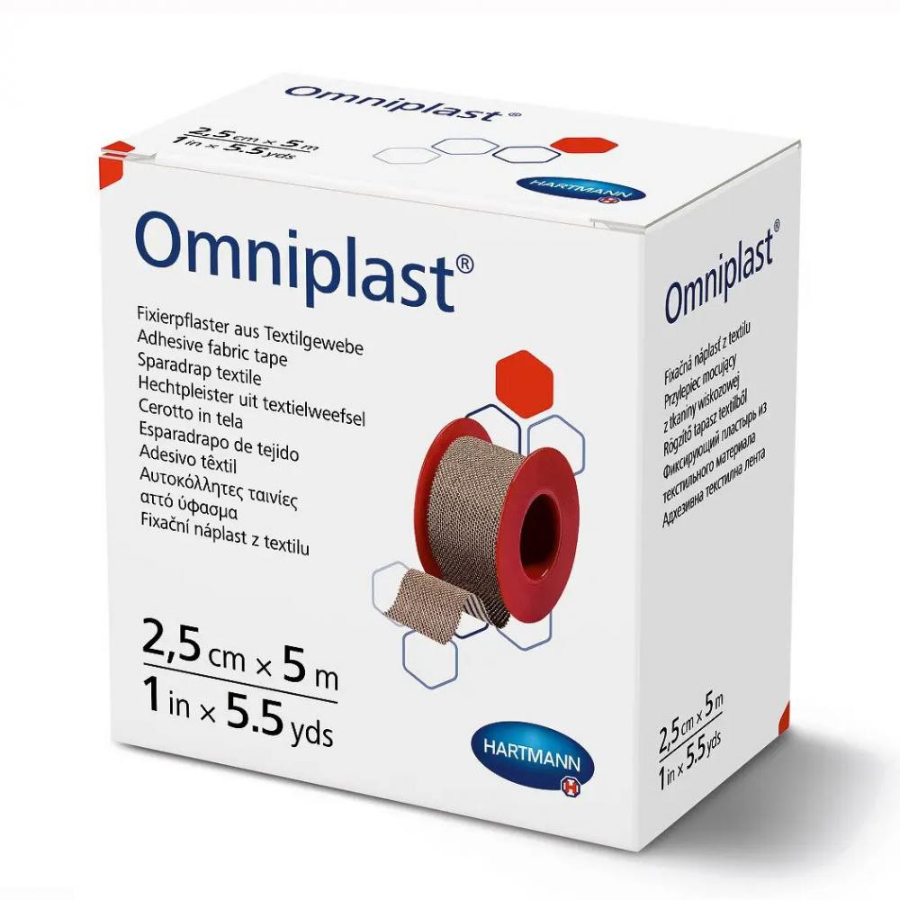 Hartmann Пластир фіксуючий текстильний Omniplast® 2,5 см х 5м 1шт. - зображення 1