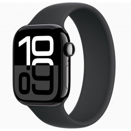   Apple Watch Series 10 GPS 42mm Jet Black Aluminum Case w. Black Solo Loop Size 6 (MWWX3+MY7V3)