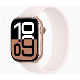   Apple Watch Series 10 GPS 46mm Rose Gold Alu. Case w. Light Blush Solo Loop Size 4 (MWX23+MY9T3)