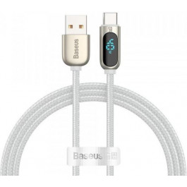   Baseus Display Fast Charging Data Cable USB to Type-C 5A 1m White (CATSK-02)