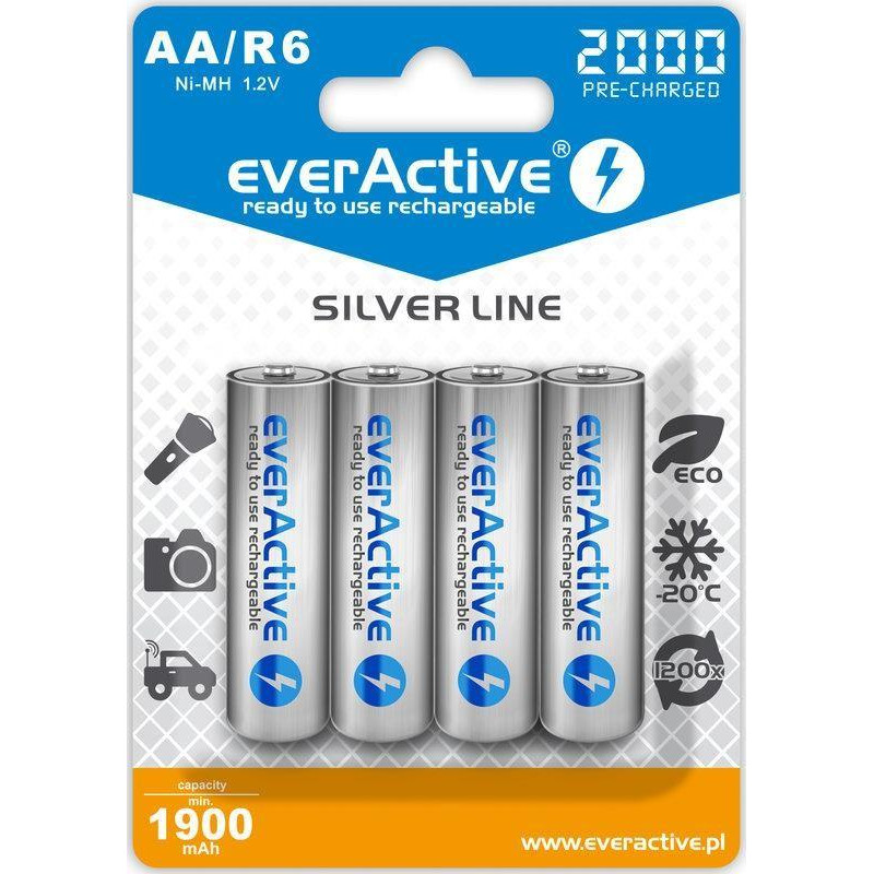 everActive AA 2000mAh NiMh 4шт Professional Line EVHRL6-2000 - зображення 1