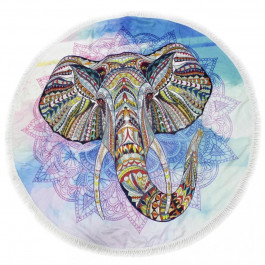   MirSon Пляжное полотенце  №5080 Summer Time Elephant 150x150 см (2200003947892)