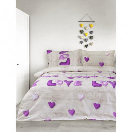   Iris Home Комплект постельного белья  полуторный ранфорс Sewn Love Lilac (svt-2000022286244)