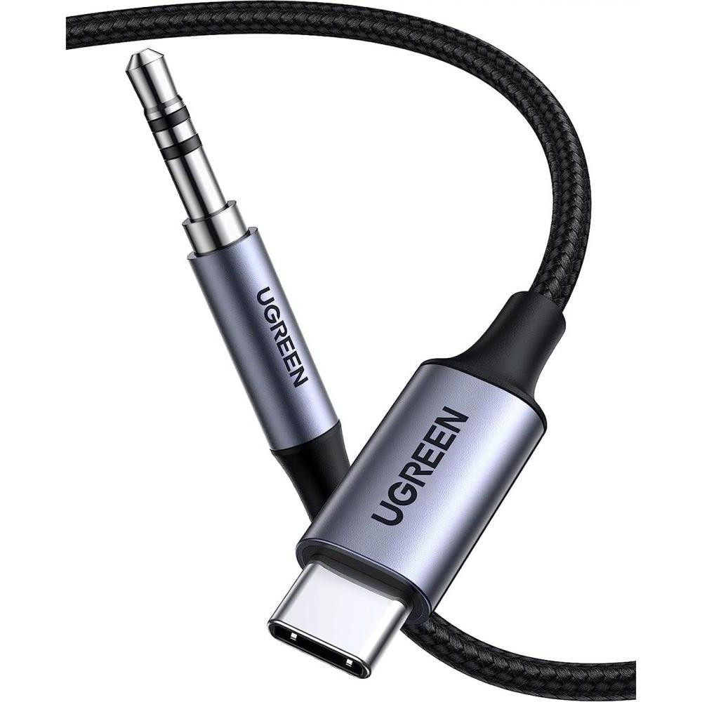 UGREEN CM450 USB Type-C to mini jack 3.5mm 1m Black (20192) - зображення 1