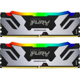   Kingston FURY 32 GB (2x16GB) DDR5 7200 MHz Renegade Silver/Black RGB (KF572C38RSAK2-32)