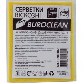   Buroclean Серветки для прибирання  віскозні 30х38 см 3 шт. (4823078919861)