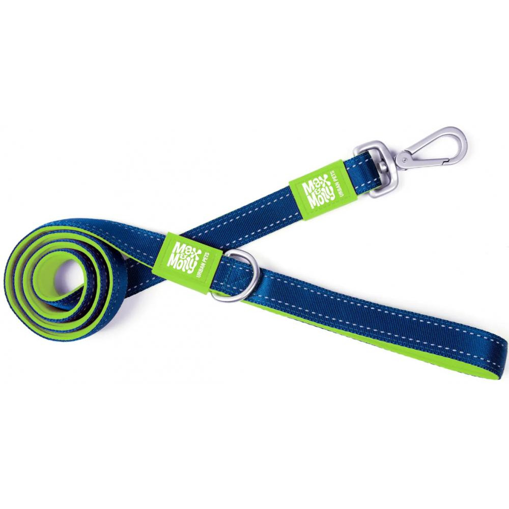 Max & Molly Short Leash Matrix Lime Green Короткий повідець, малюнок "Матрікс зелений лайм" M (4894512017375) - зображення 1