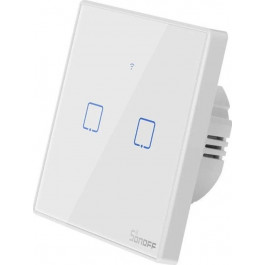   Sonoff Smart Wall Touch Switch White 2-Button w/neutral (T2EU2C-TX)