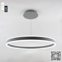   Esllse Керована світлодіодна люстра STELLA 96W R-APP-600Х1200-GREY/WHITE-220-IP20 (10306)