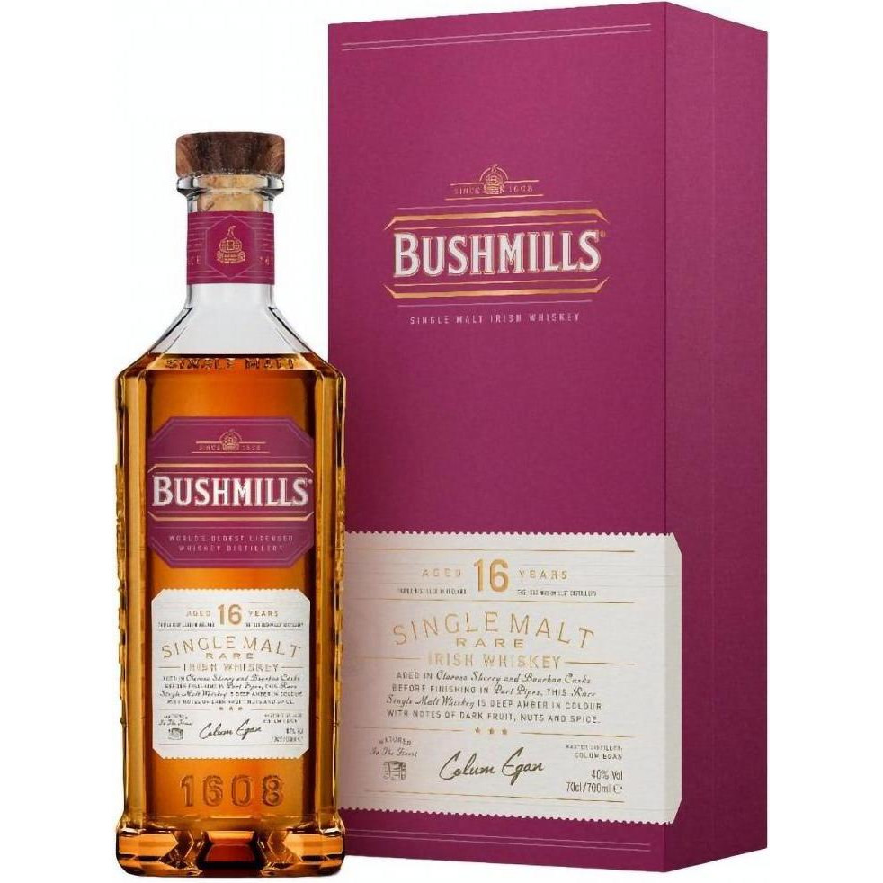 Bushmills Віскі  Single Malt 16 років витримки, в тубусі, 40%, 0,7 л (887820) (5055966825025) - зображення 1