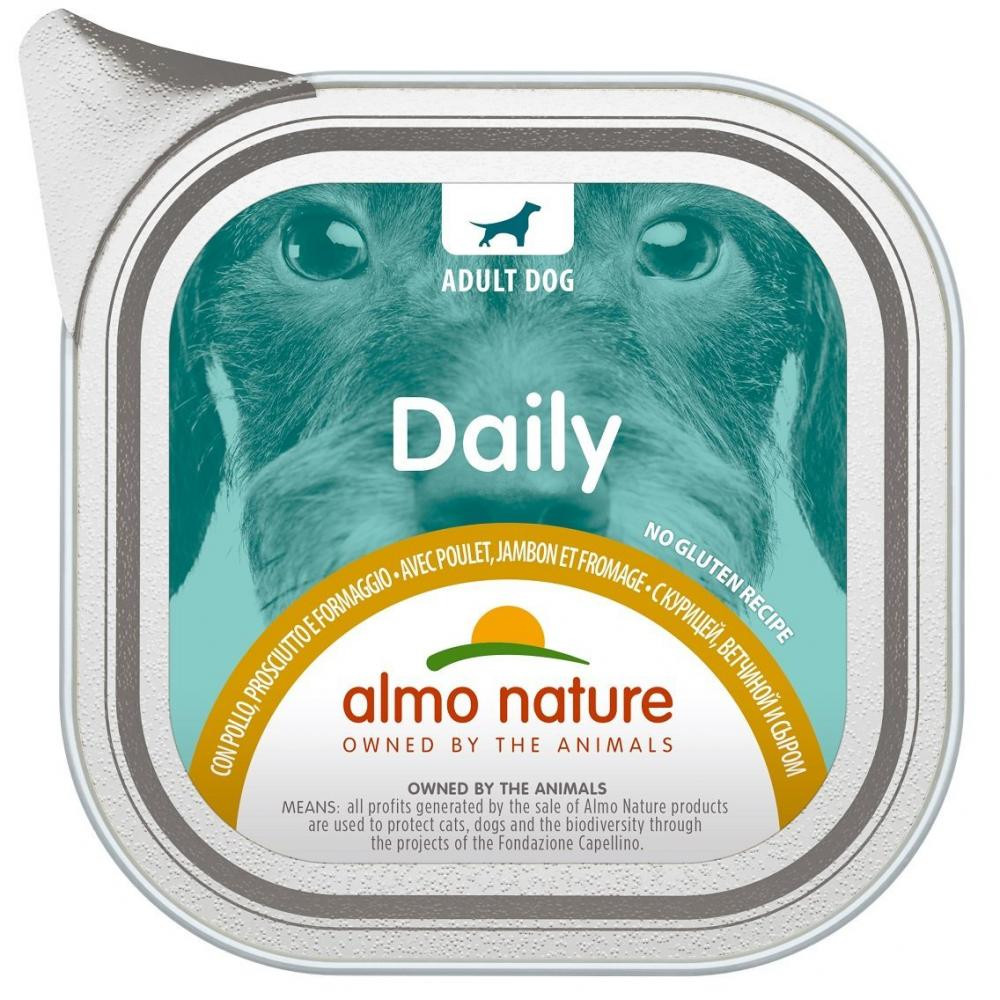 Almo Nature Daily Adult Dog Chicken Ham Cheese 100 г (8001154126990) - зображення 1