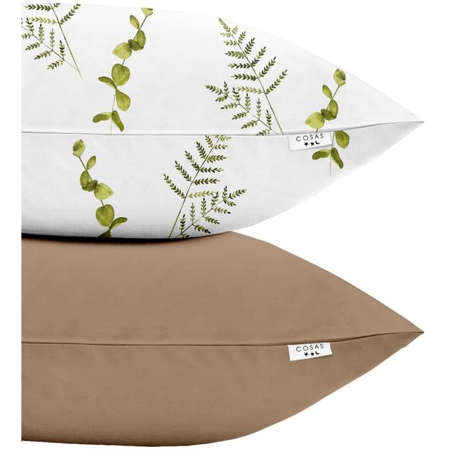 COSAS Набір наволочок  FoliageGreen Brown 50х70 2 шт (SetPillow_FoliageGreen_Brown_50х70) (4822052050408) - зображення 1