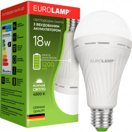   EUROLAMP LED з акумулятором A90 18W E27 4500K 1200mAh (LED-A90-18274(EM))