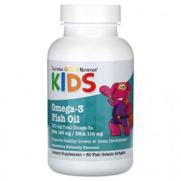   California Gold Nutrition Kid’s Omega-3 Fish Oil 60 капсул, Полуниця