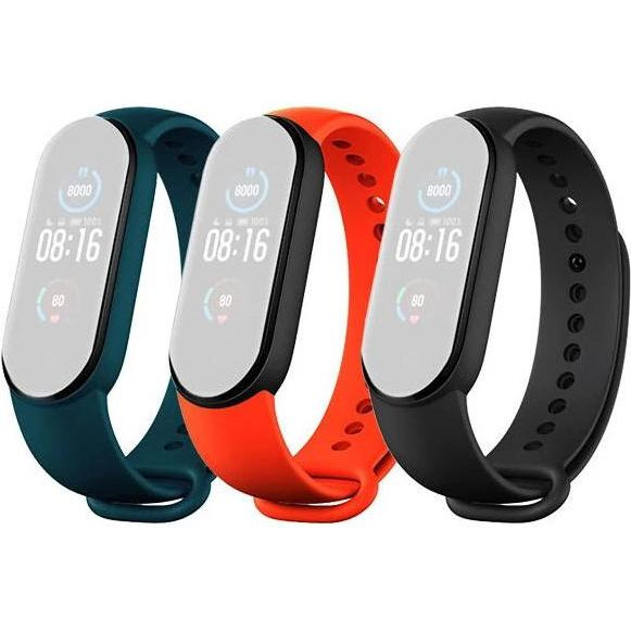 Xiaomi Набір ремінців для Mi Smart Band 5 (Black Orange Cyan) - зображення 1