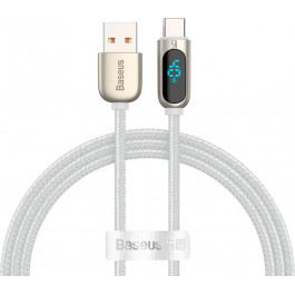   Baseus Display Fast Charging Data Cable USB to Type-C 5A 1m White (CATSK-02)