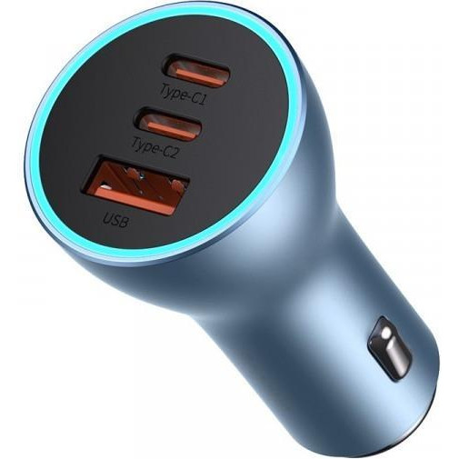 Baseus Car Charger 2хUSB-C 65W Blue (CGJP010003) - зображення 1