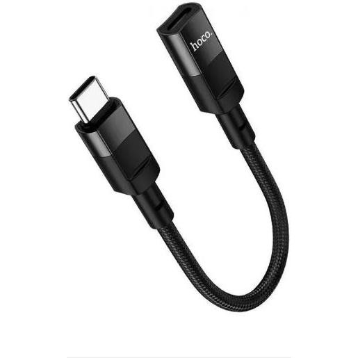 Hoco U107 USB male to USB Type-C female adapter 0.1m Black (6931474789976) - зображення 1