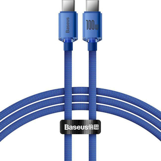 Baseus Crystal Shine Series Fast Charging Data Cable Type-C to Type-C 100W 1.2m Blue (CAJY000603) - зображення 1