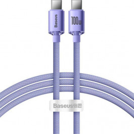   Baseus Crystal Shine Series Fast Charging Data Cable Type-C to Type-C 100W 1.2m Purple (CAJY000605)