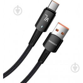   Essager Sunset Fast Charging Data Cable USB Type-A to USB Type-C 1m Black (EXC7A-CG01-P)