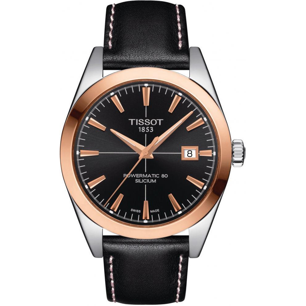 Tissot Gentleman Powermatic 80 Silicium Solid 18k Gold Bezel T927.407.46.051.00 - зображення 1